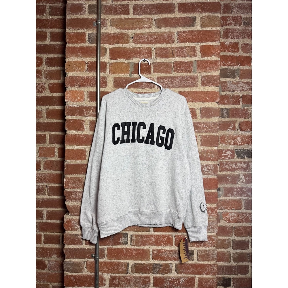 New York Popular Chicago Crewneck Sweater Mens Large Heather Grey NWT NTFCH